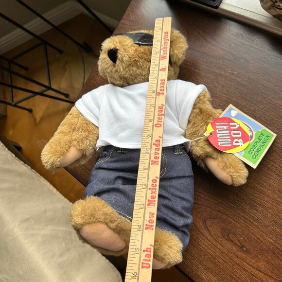 New! Vermont Teddy Bear Cool Guy Bear with Sunglasses and Love Tattoo - Picture 11 of 11